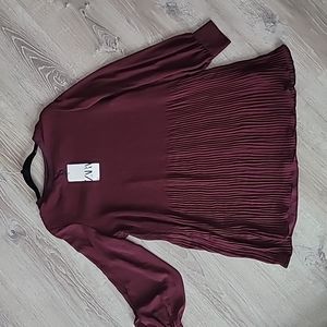 Zara Pleated Dress Women's Size Medium